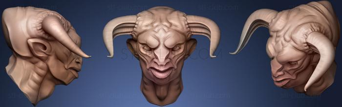 3D модель Голова с рогами (STL)
